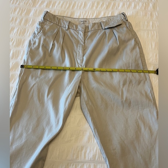 BABATON Artitzia Linen Blend Pleated Taupe Pants Pleats Side Pockets Fly Front - Picture 10 of 13